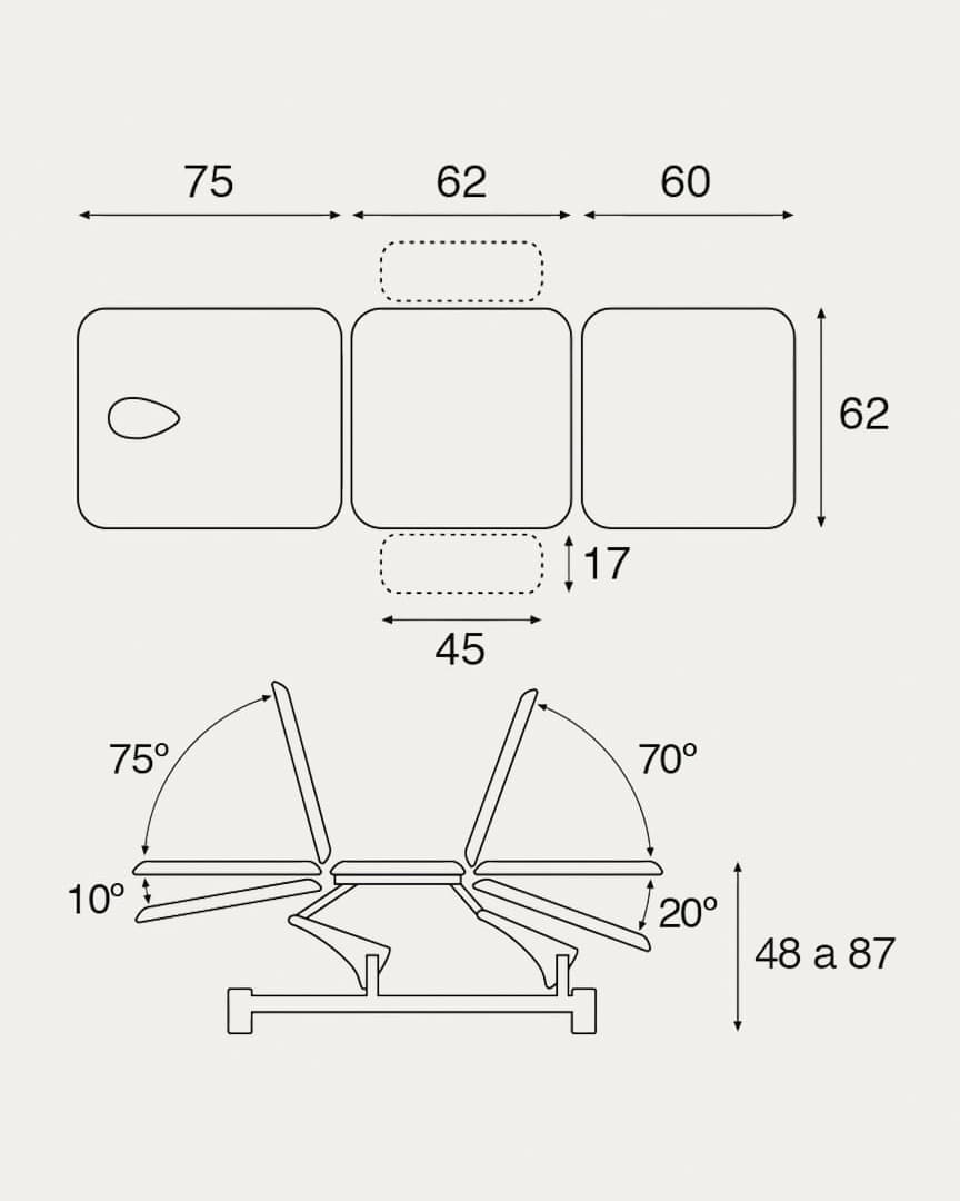 Camilla C5756 Ecopostural hidráulica 3 cuerpos