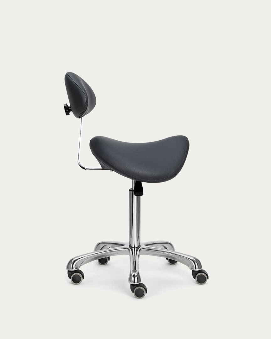 Taburete con respaldo tipo pony antracita Alpha Plus de Mirplay color carbón