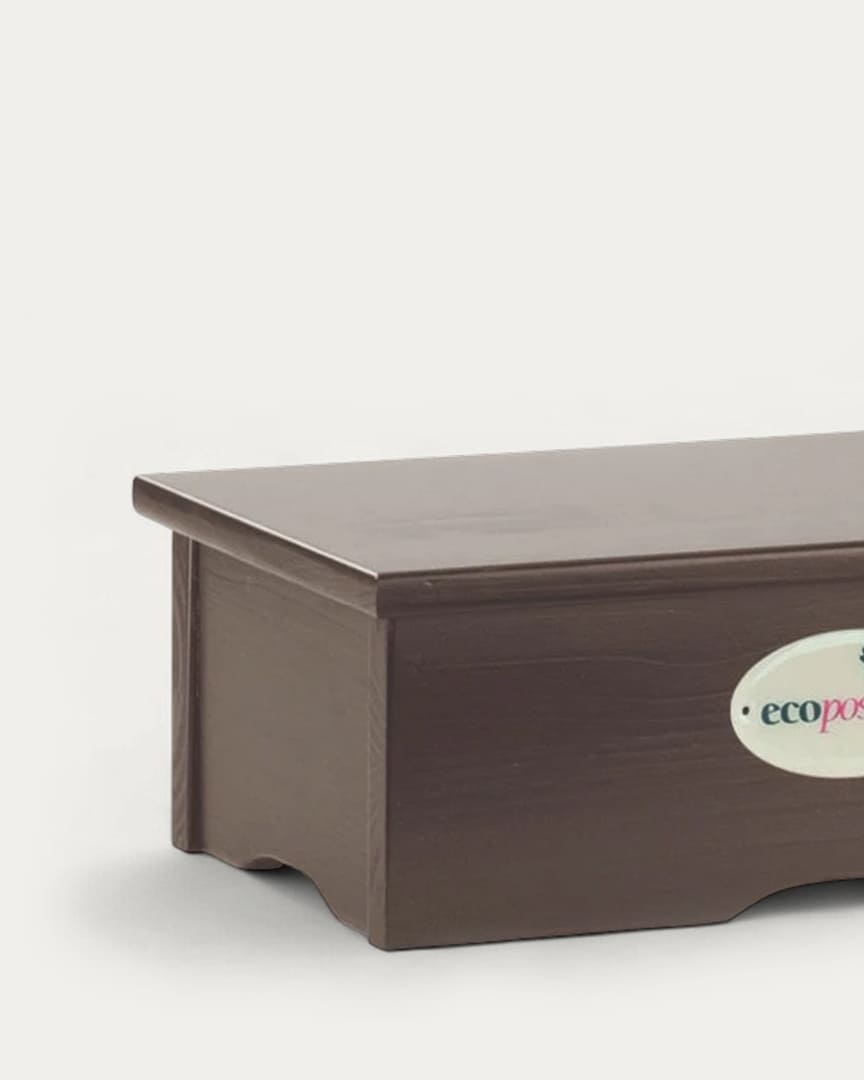 Banquito madera oscura natural A4416K Ecopostural