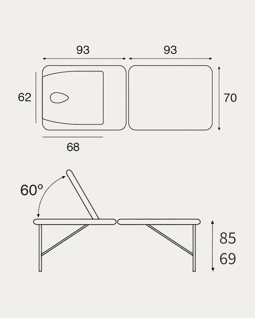 Camilla plegable aluminio C3914 Ecopostural