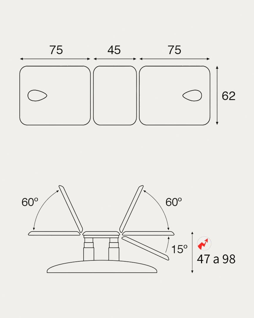 Camilla C6947 3 cuerpos Ecopostural eléctrica