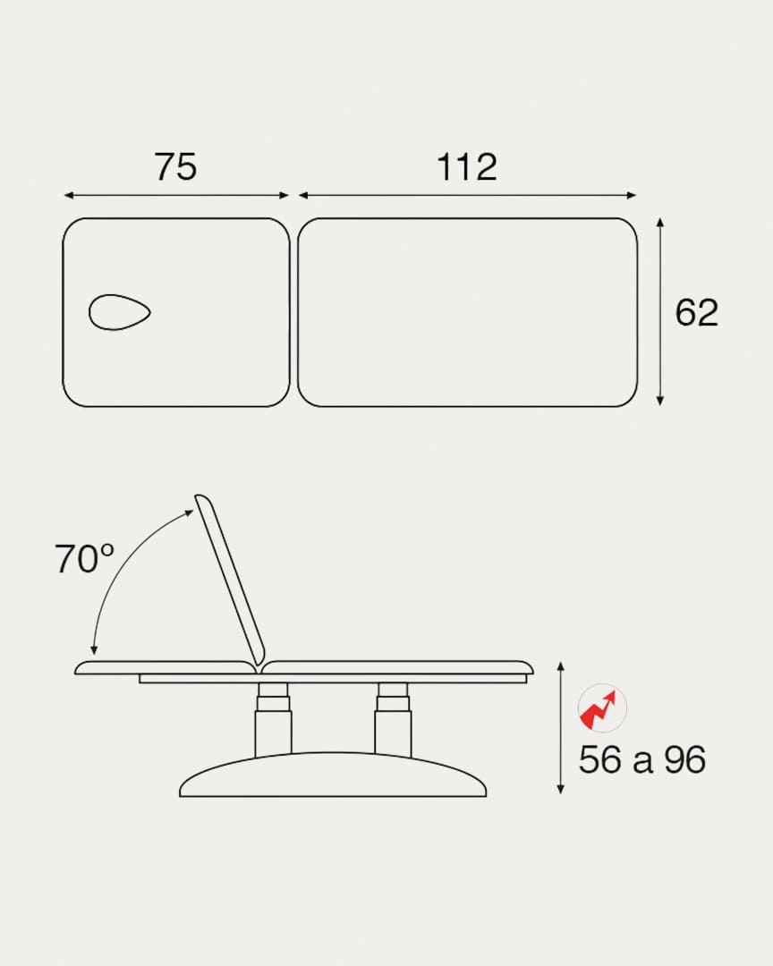 Camilla 2 cuerpos eléctrica C6952 Ecopostural