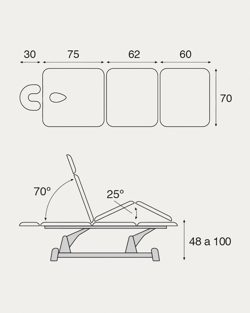 Camilla estética C5903 Ecopostural 3 cuerpos