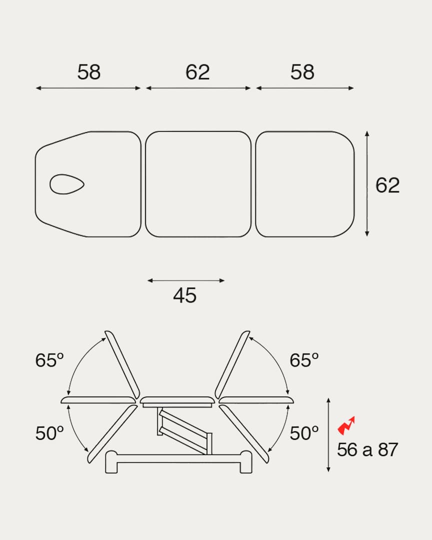 Camilla 3 cuerpos Ecopostural C3515