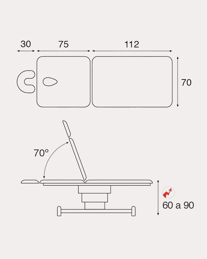 Camilla de masaje C6102W eléctrica Ecopostural 2 cuerpos