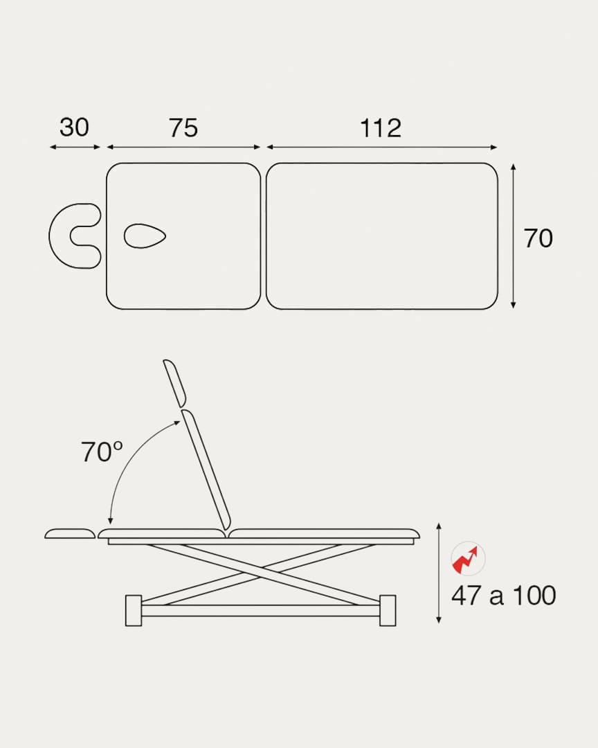 Camilla eléctrica C7502 2 cuerpos Ecopostural