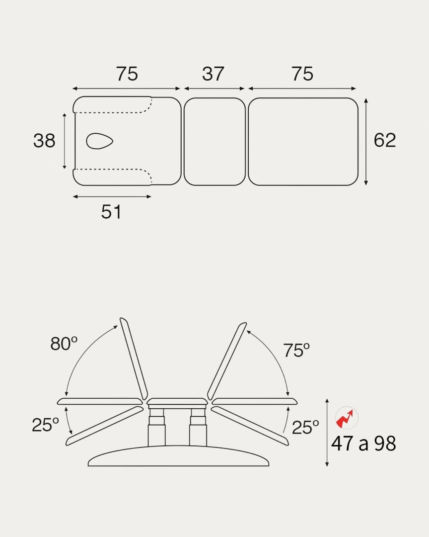 Camilla Ecopostural 3 cuerpos C6985 eléctrica