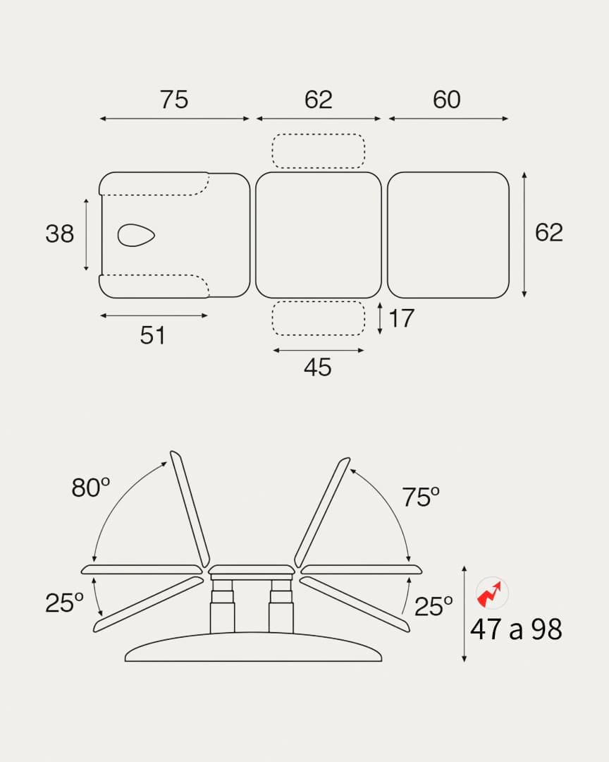Camilla C6986 Ecopostural con brazos eléctrica