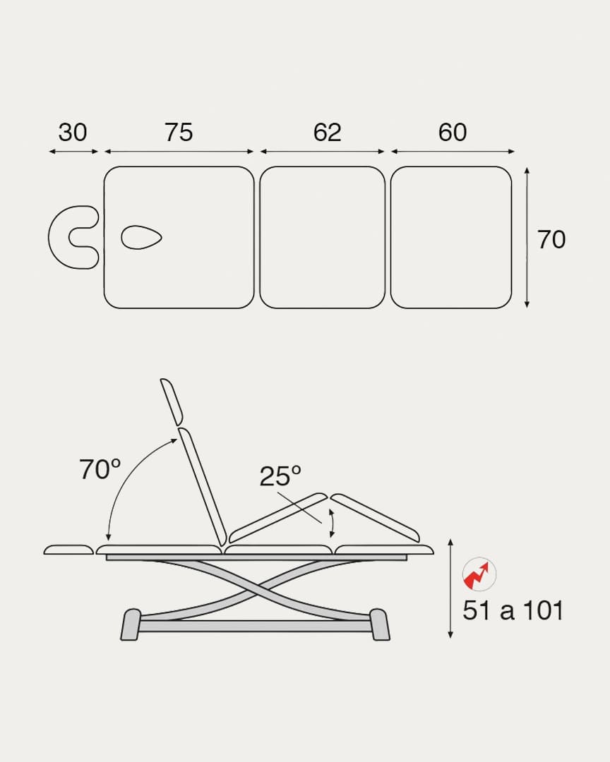 Camilla tijera eléctrica C7903 Ecospostural