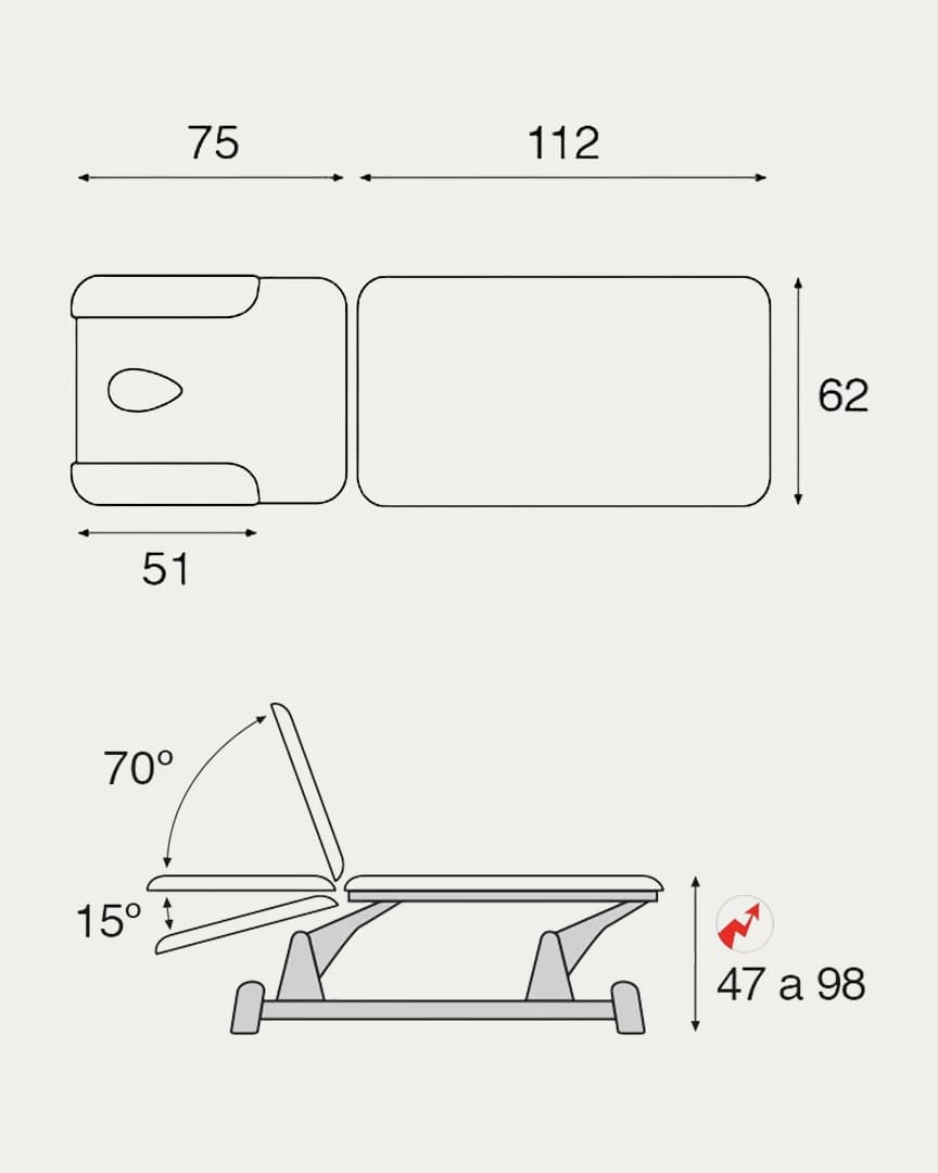 Camilla eléctrica osteopatía C5983 Ecopostural 2 cuerpos