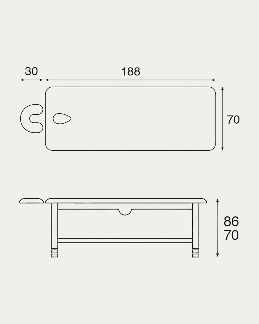 Camilla fija madera wengué C3241W Ecopostural