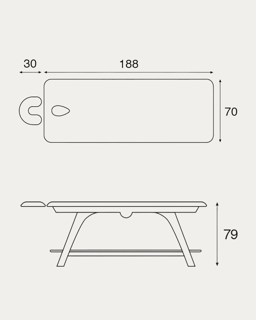 Camilla fija madera natural Ecopostural C3271