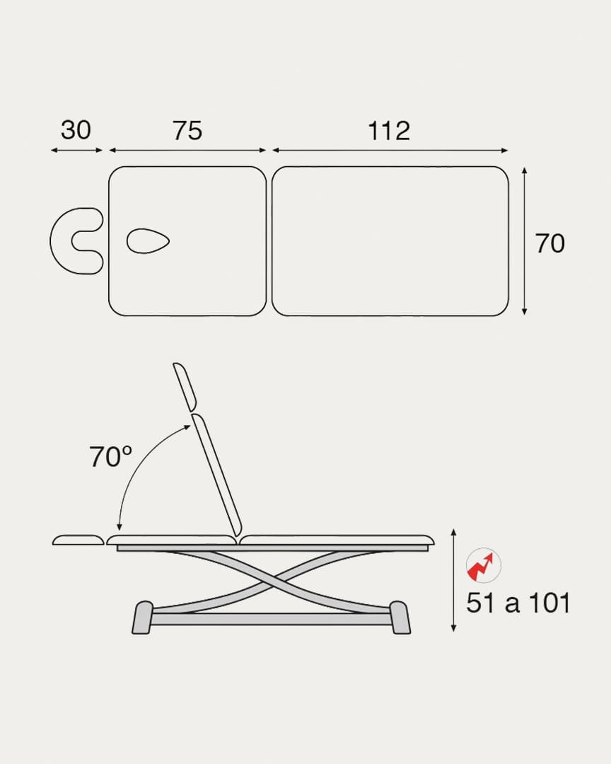 Camilla tijera C7902 eléctrica Ecospostural