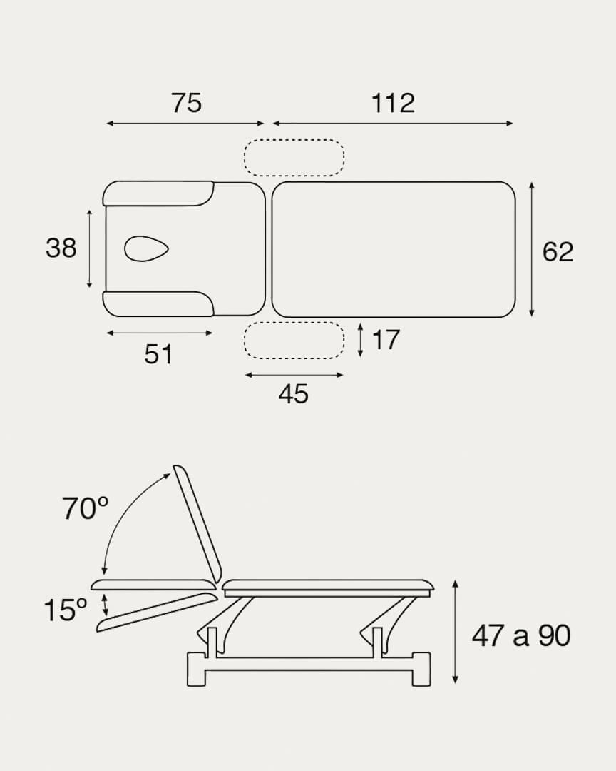 Camilla eléctrica C5984 osteopatía Ecopostural