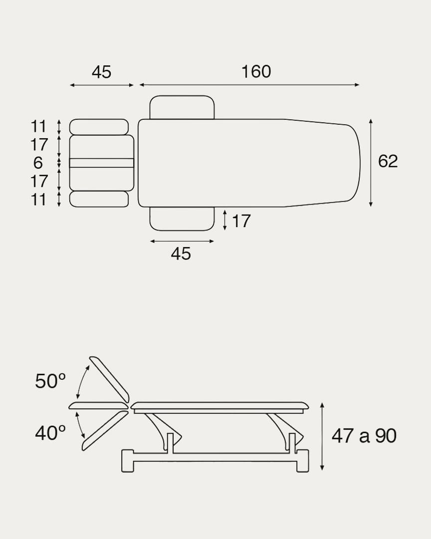 C5644 camilla masaje eléctrica Ecopostural