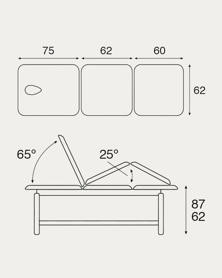 Camilla fija estructura madera Ecopostural C3299K