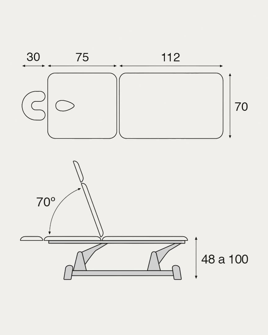 Camilla fisioterapia eléctrica Ecopostural 2 cuerpos C5902
