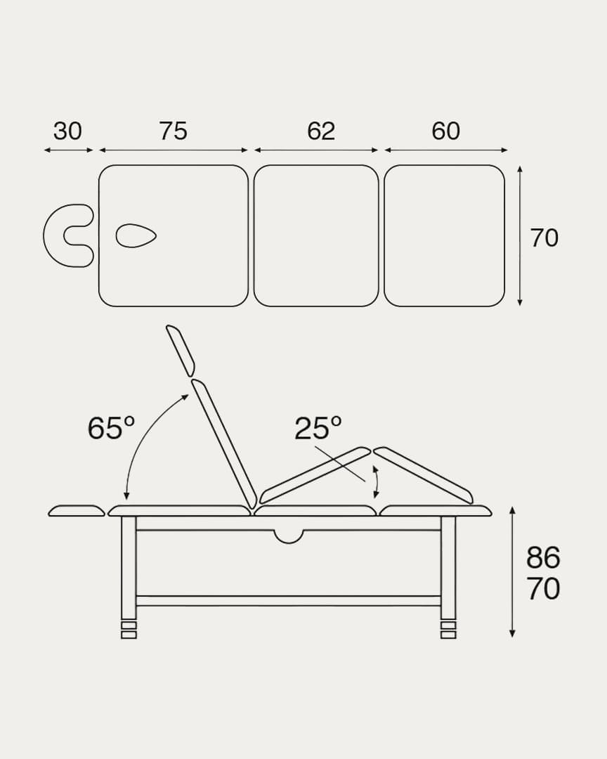 Camilla madera fija Ecopostural C3289K