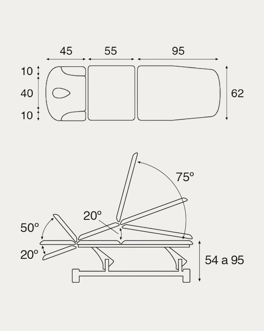 Camilla C5530 de osteopatía eléctrica 3 cuerpos Ecopostural