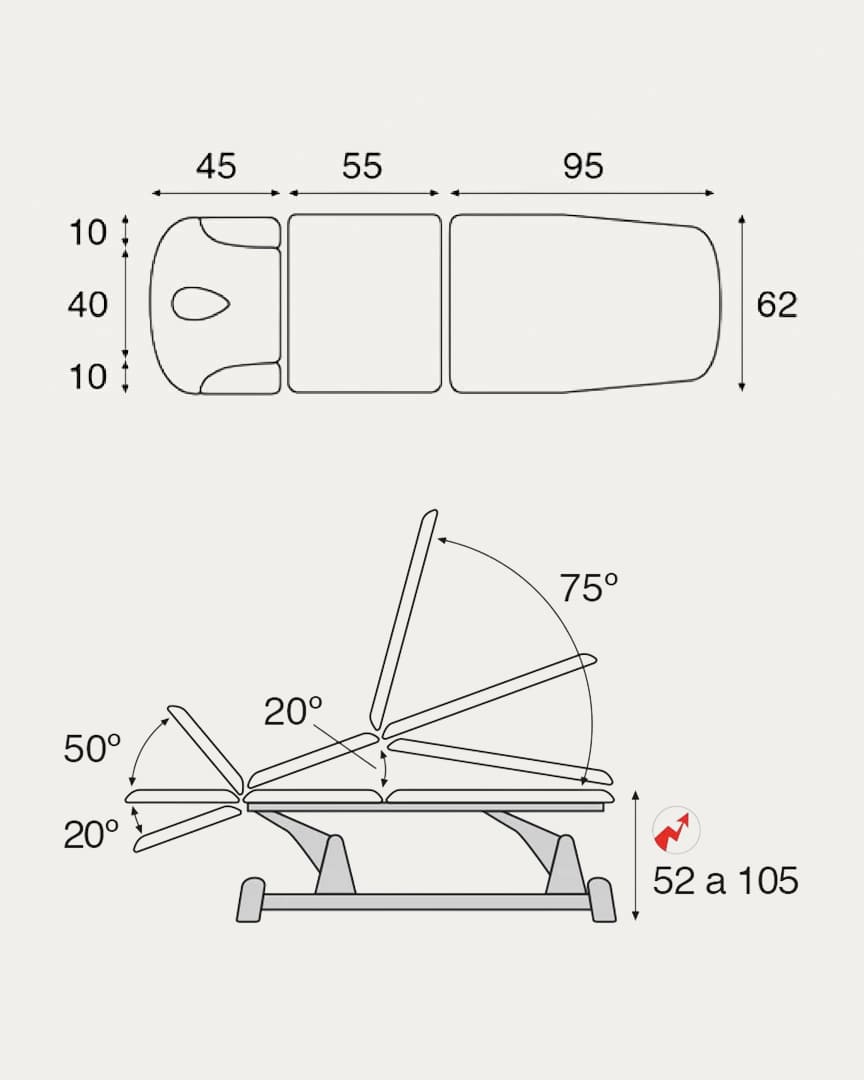 Camilla 3 cuerpos Ecopostural eléctrica C5930