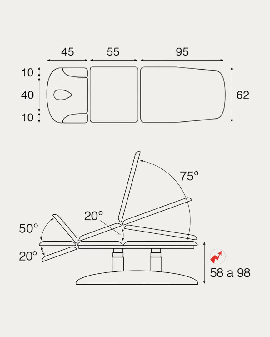 Camilla eléctrica Ecopostural 3 cuerpos C6930
