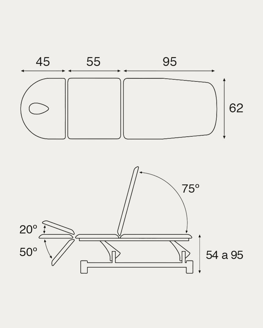 Camilla de osteopatía eléctrica biela negra C5610 Ecopostural