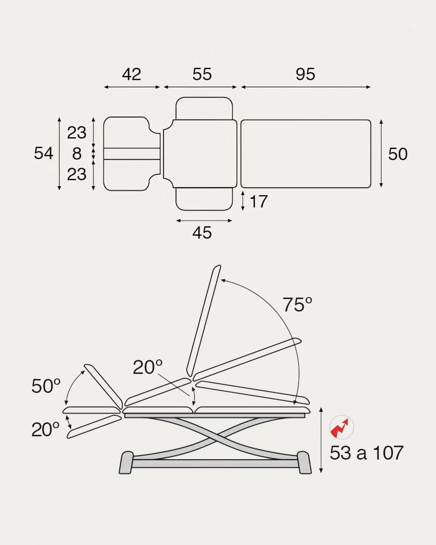 Camilla eléctrica 3 cuerpos C7990 Ecopostural
