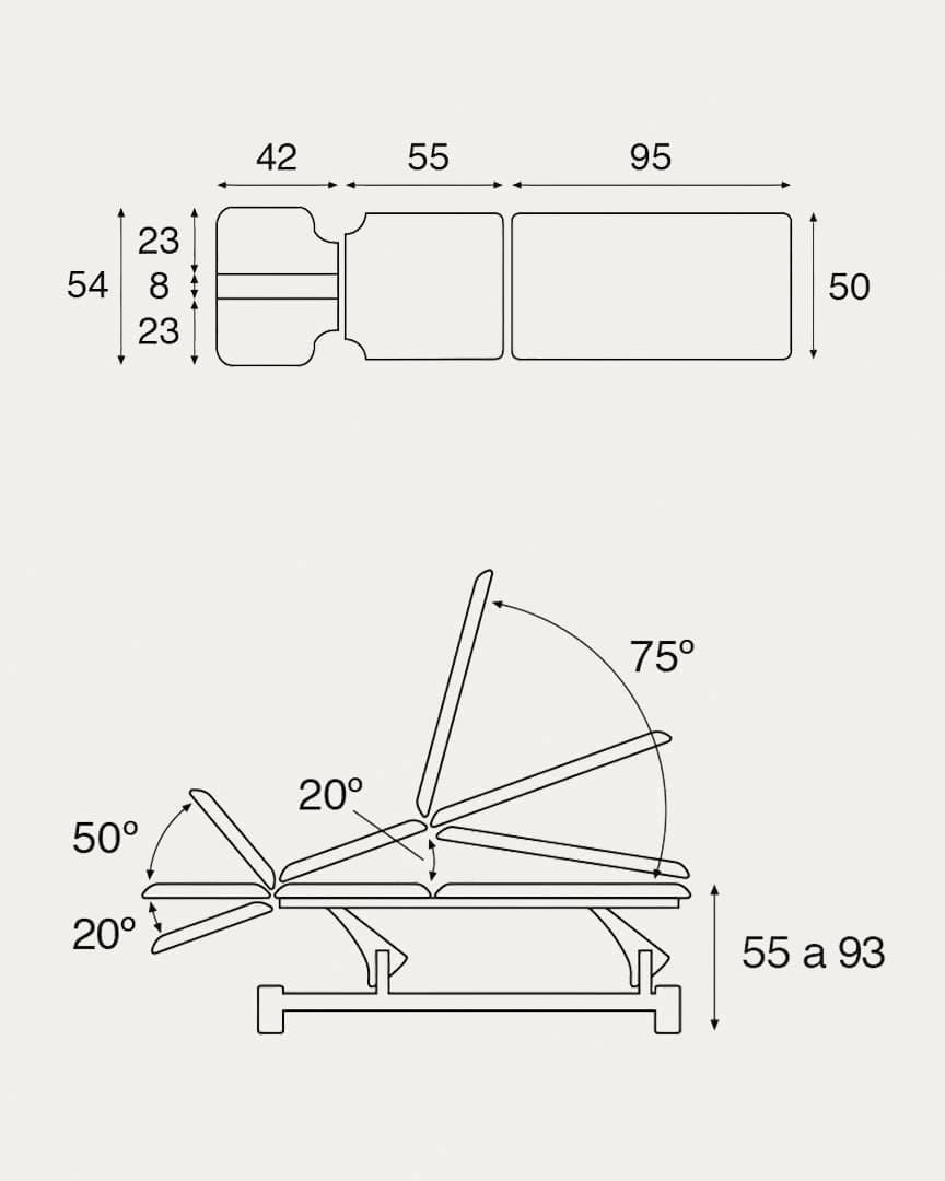 Camilla C5791 hidráulica osteopatía 3 cuerpos