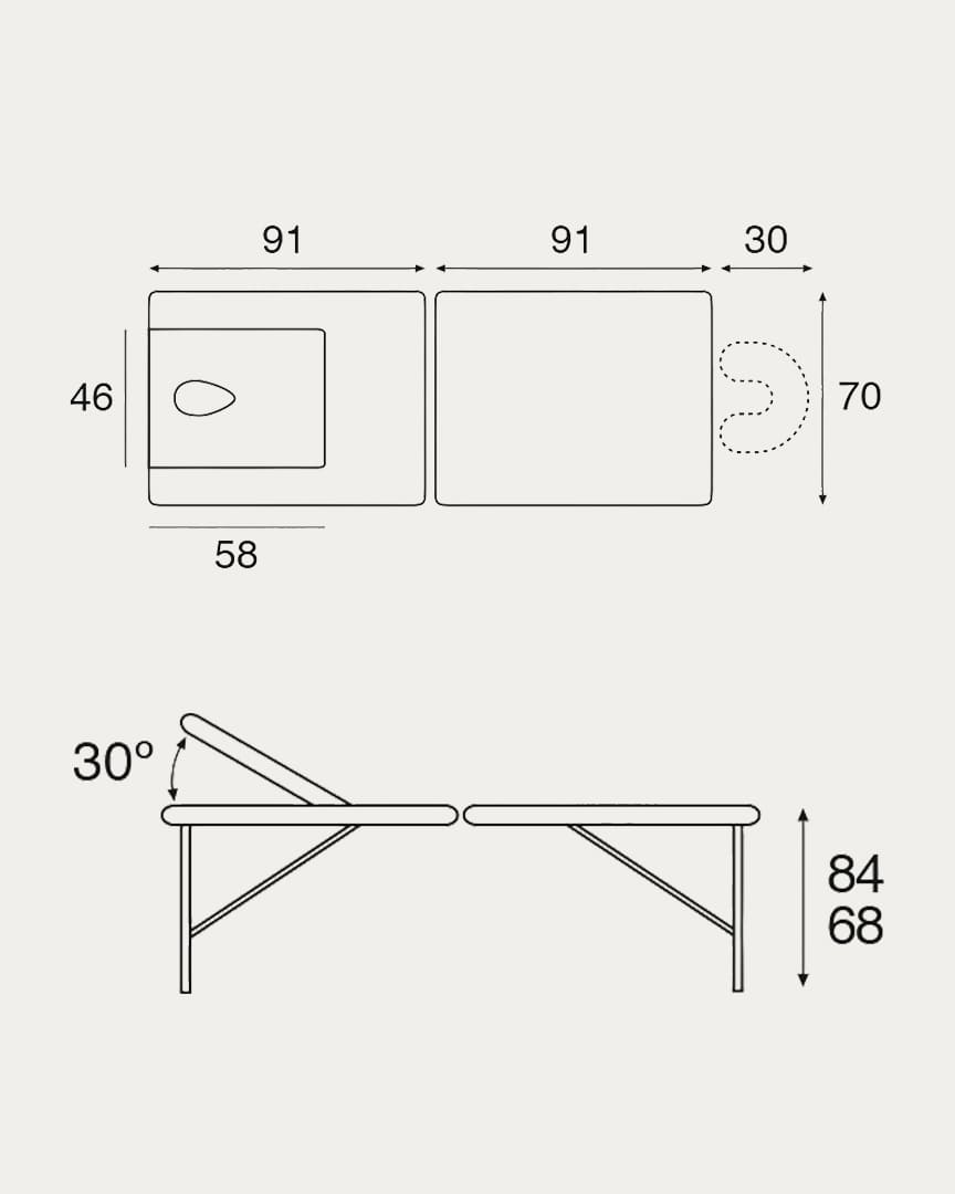 Camilla aluminio C3410 Ecopostural plegable