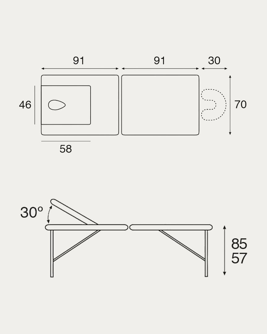 Camilla madera plegable C3210 Ecopostural