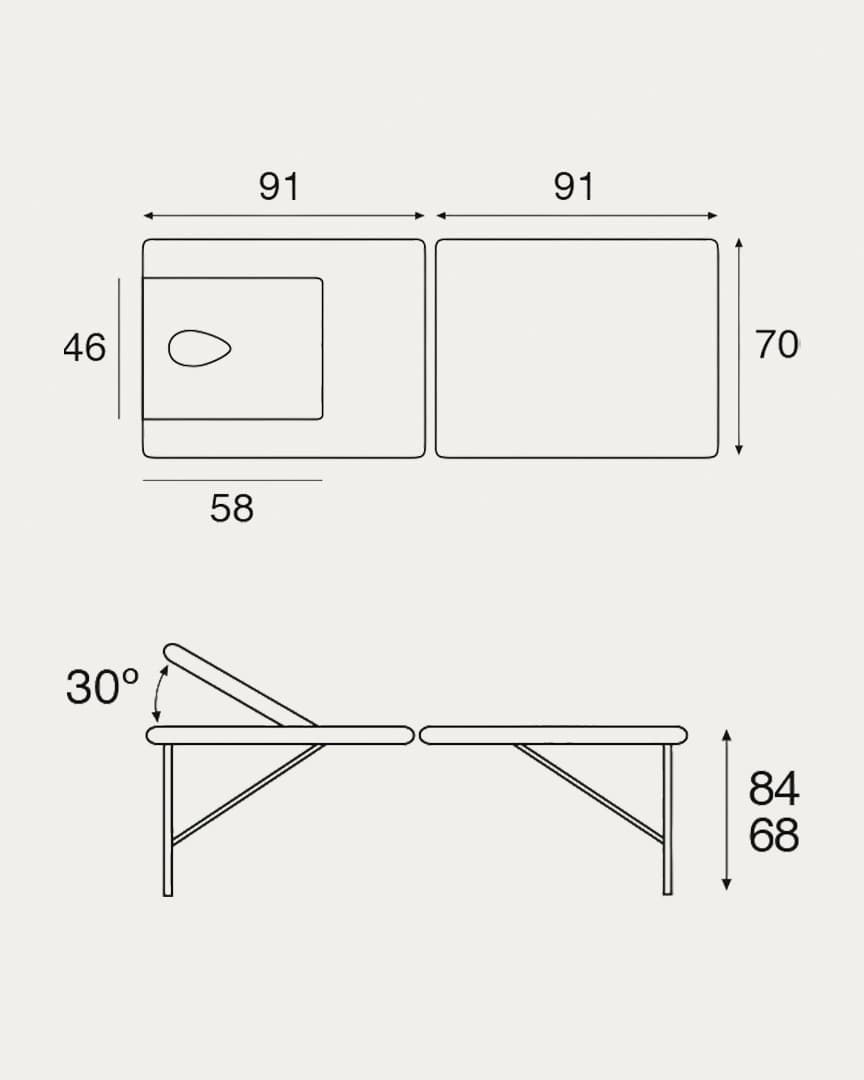 Camilla aluminio plegable 2 cuerpos C3409 Ecopostural