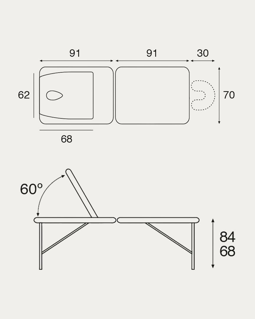 Camilla portátil C3416 aluminio Ecopostural