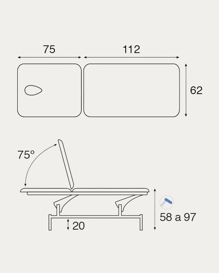 Camilla neurológica C3741 hidráulica Ecopostural ecológica