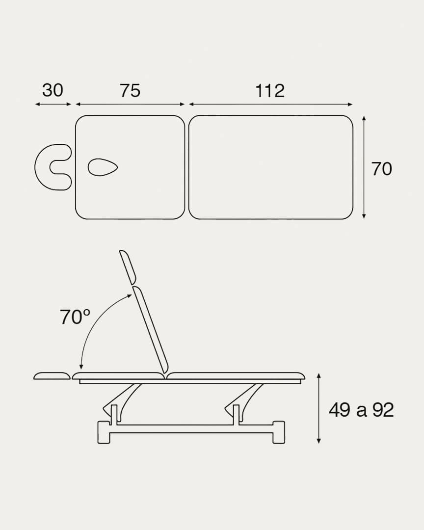 Camilla eléctrica biela negra C5602 Ecopostural