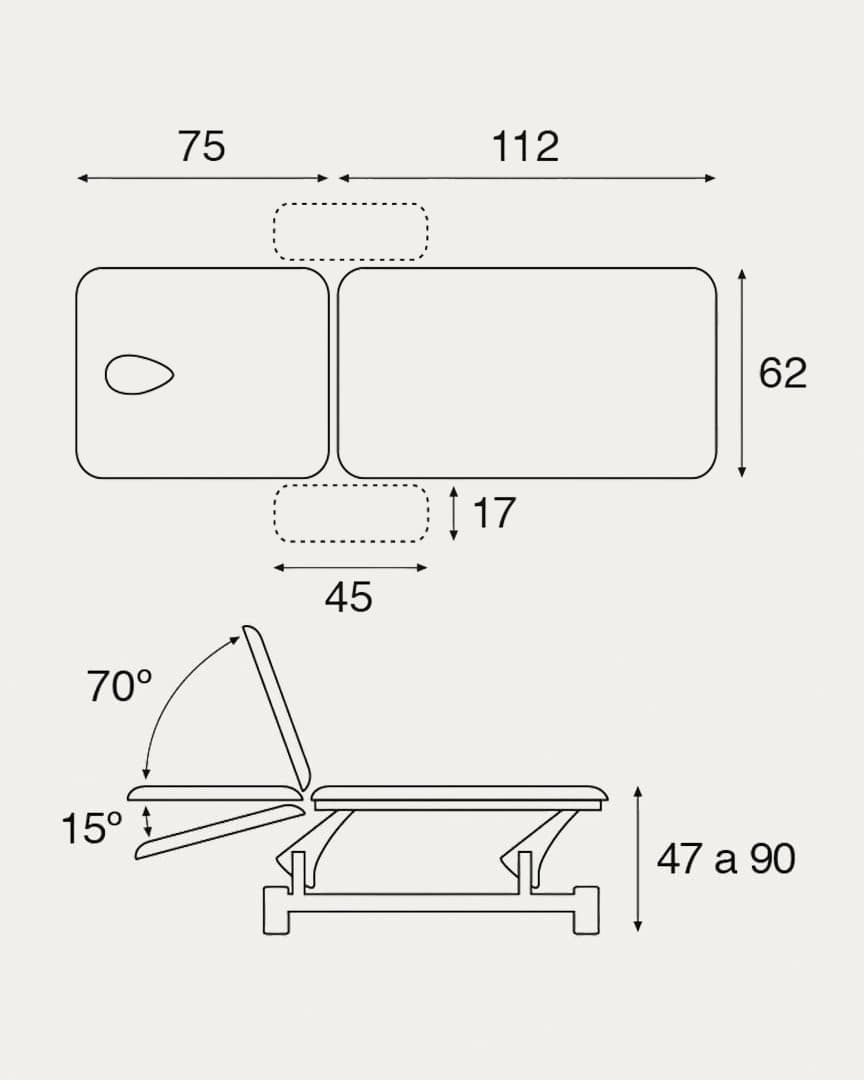 Camilla fisioterapia Ecopostural eléctrica C5534