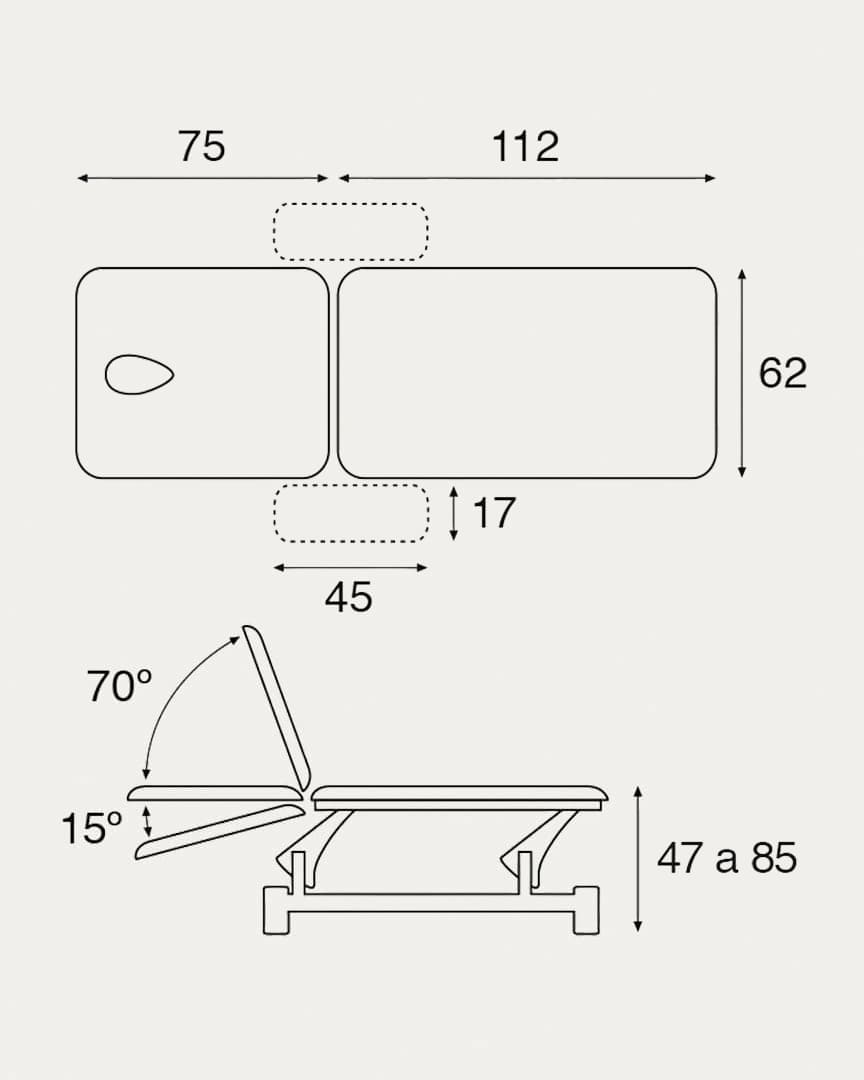 Camilla hidráulica C5734 fisioterapia Ecopostural
