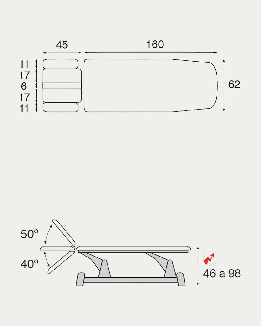 Camilla C5943 eléctrica osteopatía Ecopostural 2 cuerpos