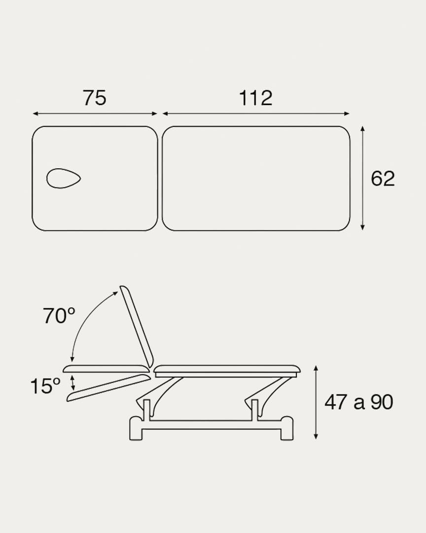 Camilla 2 cuerpos Ecopostural C3553