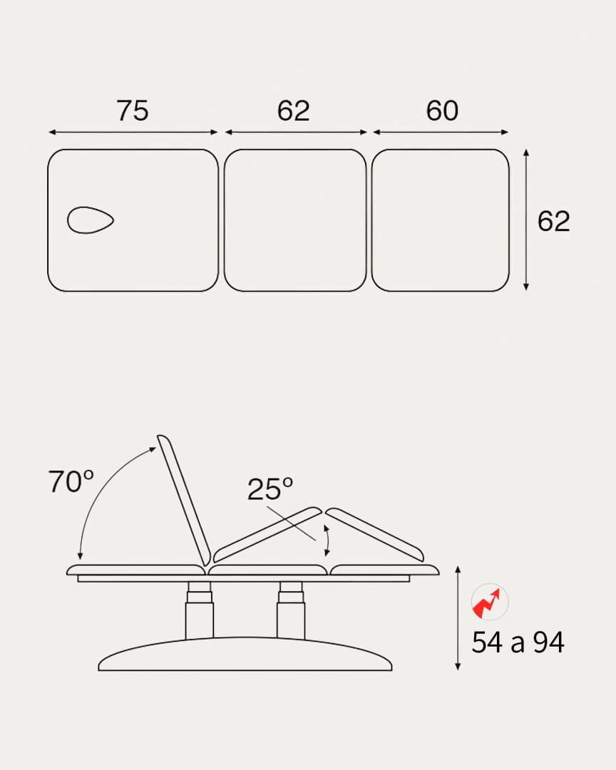 Camilla C6926 Ecopostural 3 cuerpos eléctrica