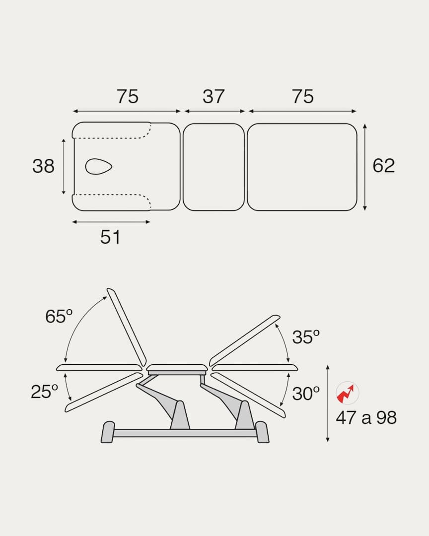 Camilla eléctrica 3 cuerpos C5955 Ecopostural
