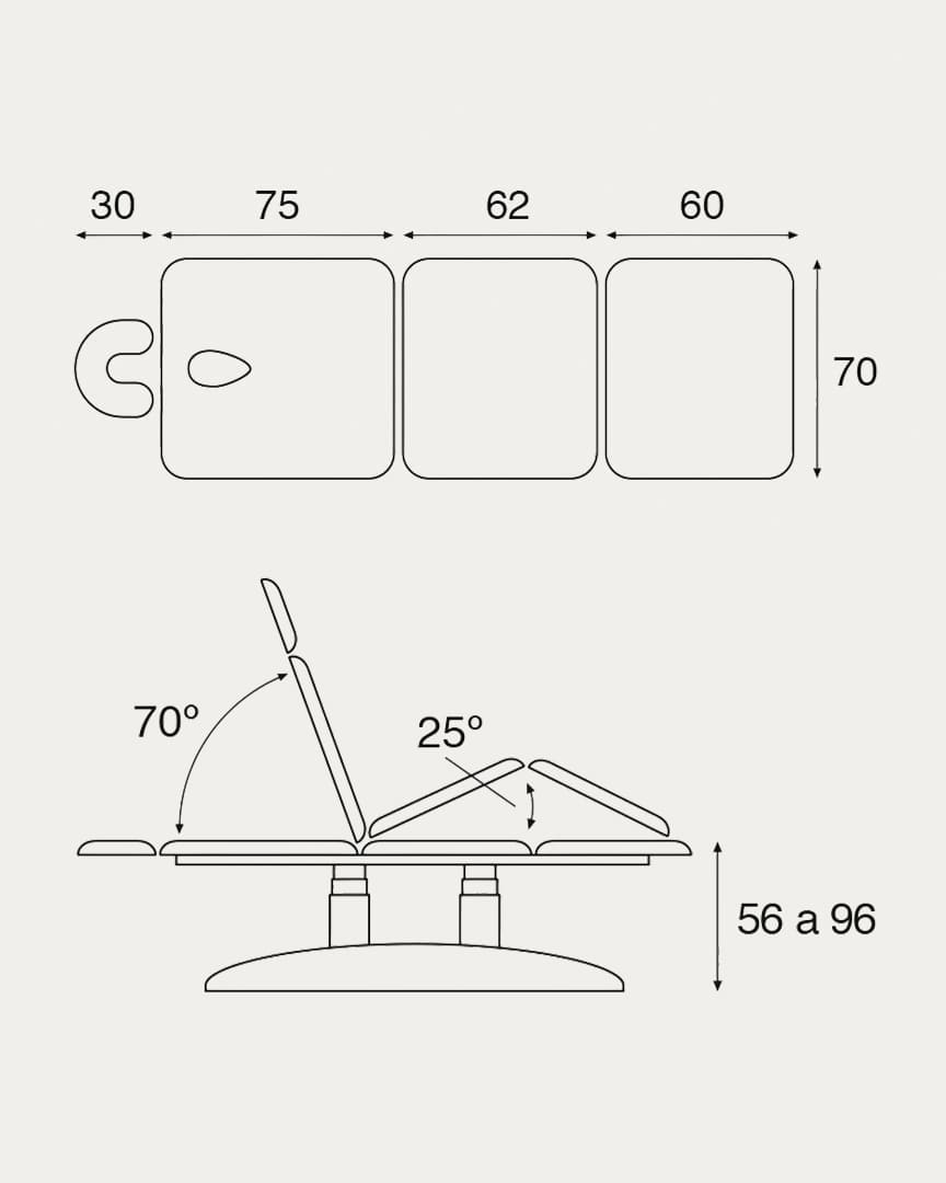 Camilla eléctrica Ecopostural C6903 3 cuerpos
