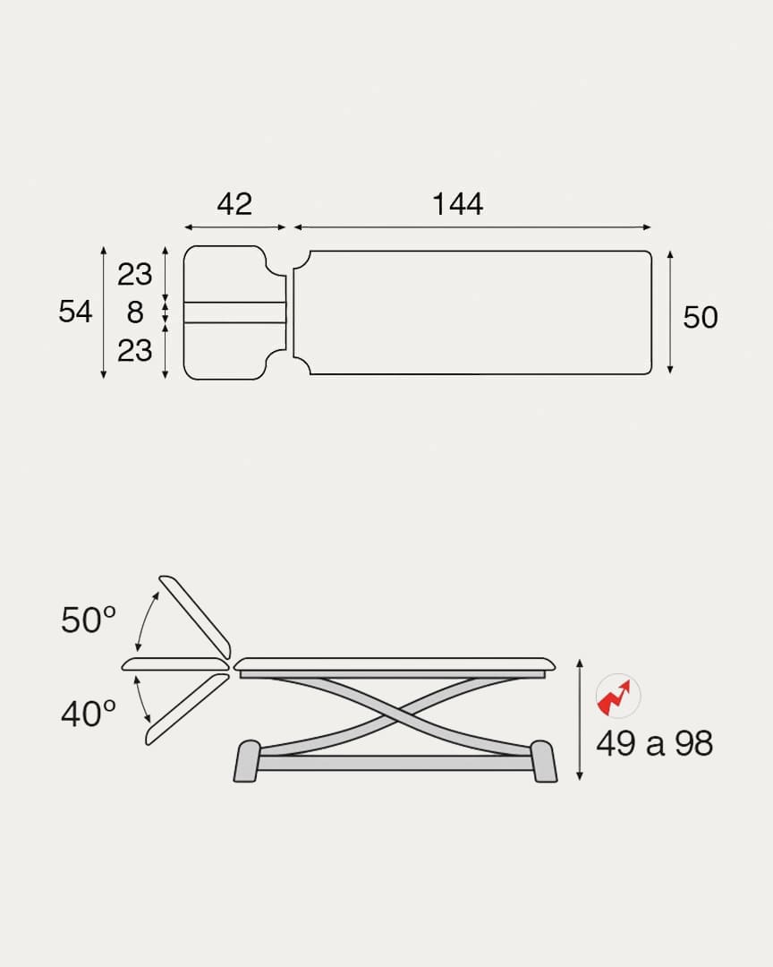 Camilla tijera Ecopostural C7946 eléctrica
