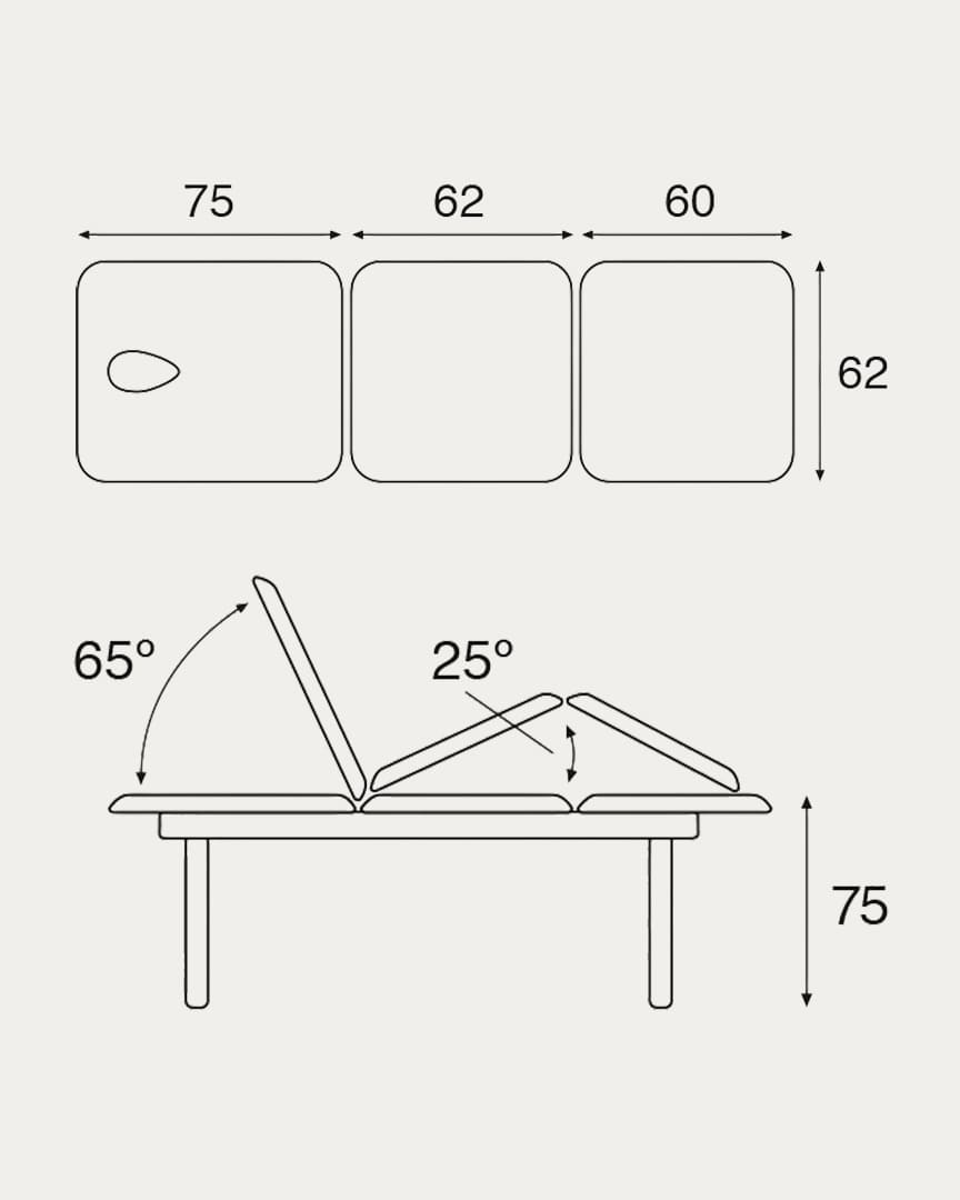 Ecopostural camilla 3 cuerpos fija C3123
