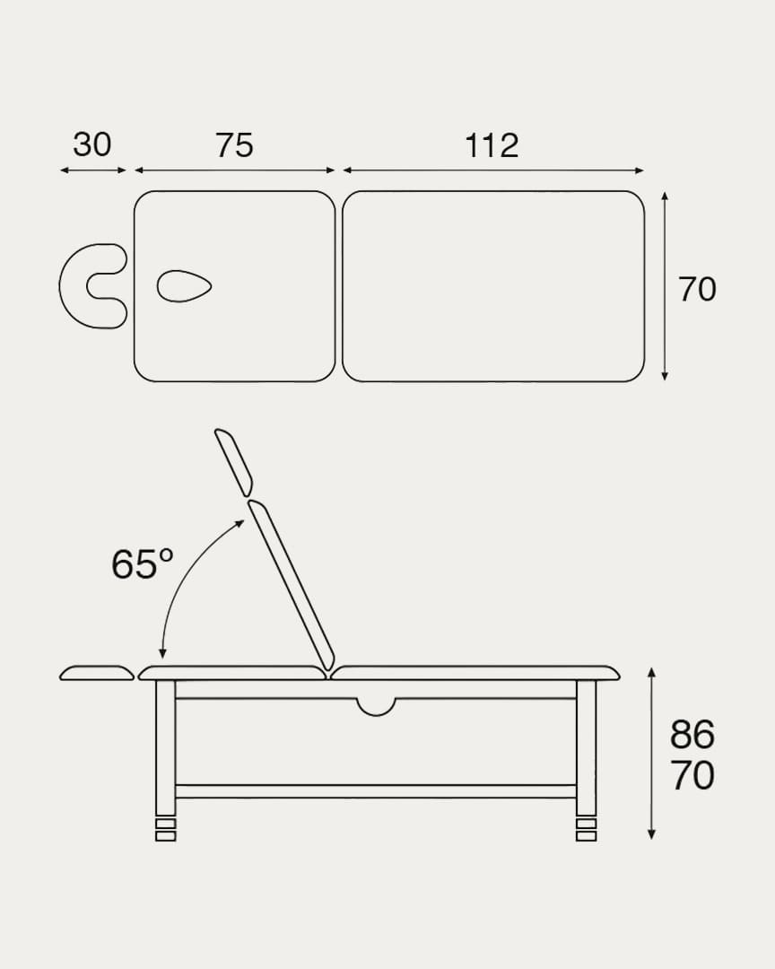 Camilla fija madera koala C3280K Ecopostural