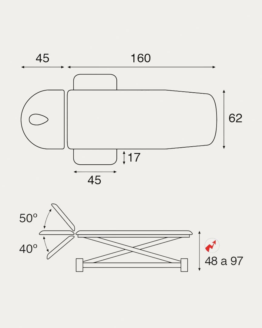 Camilla apoyabrazos eléctrica C7524 Ecopostural 2 cuerpos