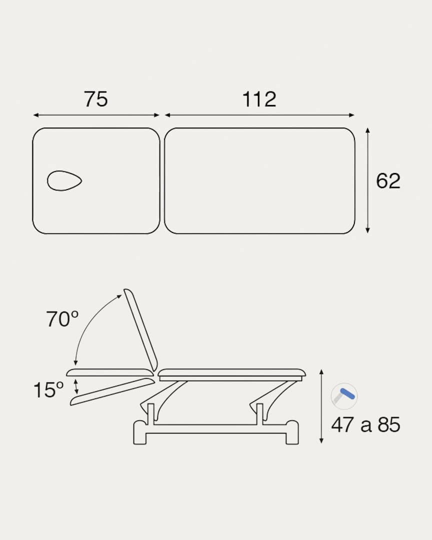 Camilla C3753 hidráulica Ecopostural ecológica