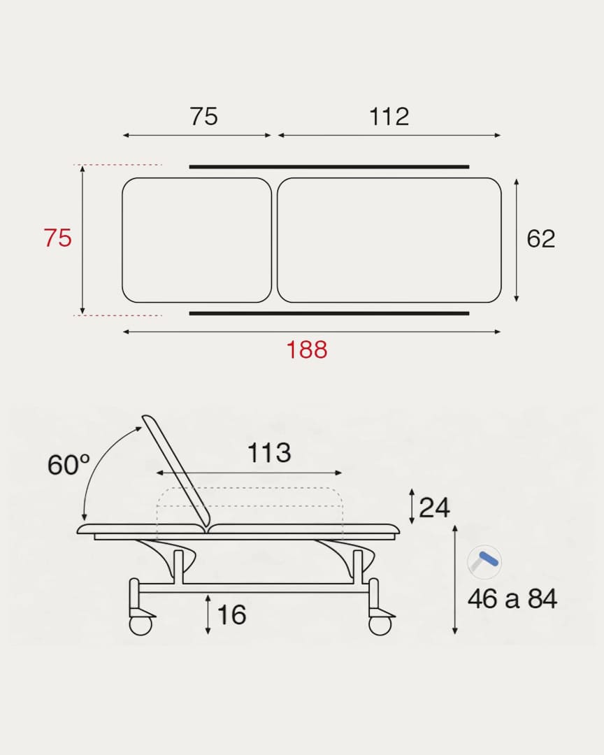 Camilla Ecopostural de urgencias C3702 hidráulica
