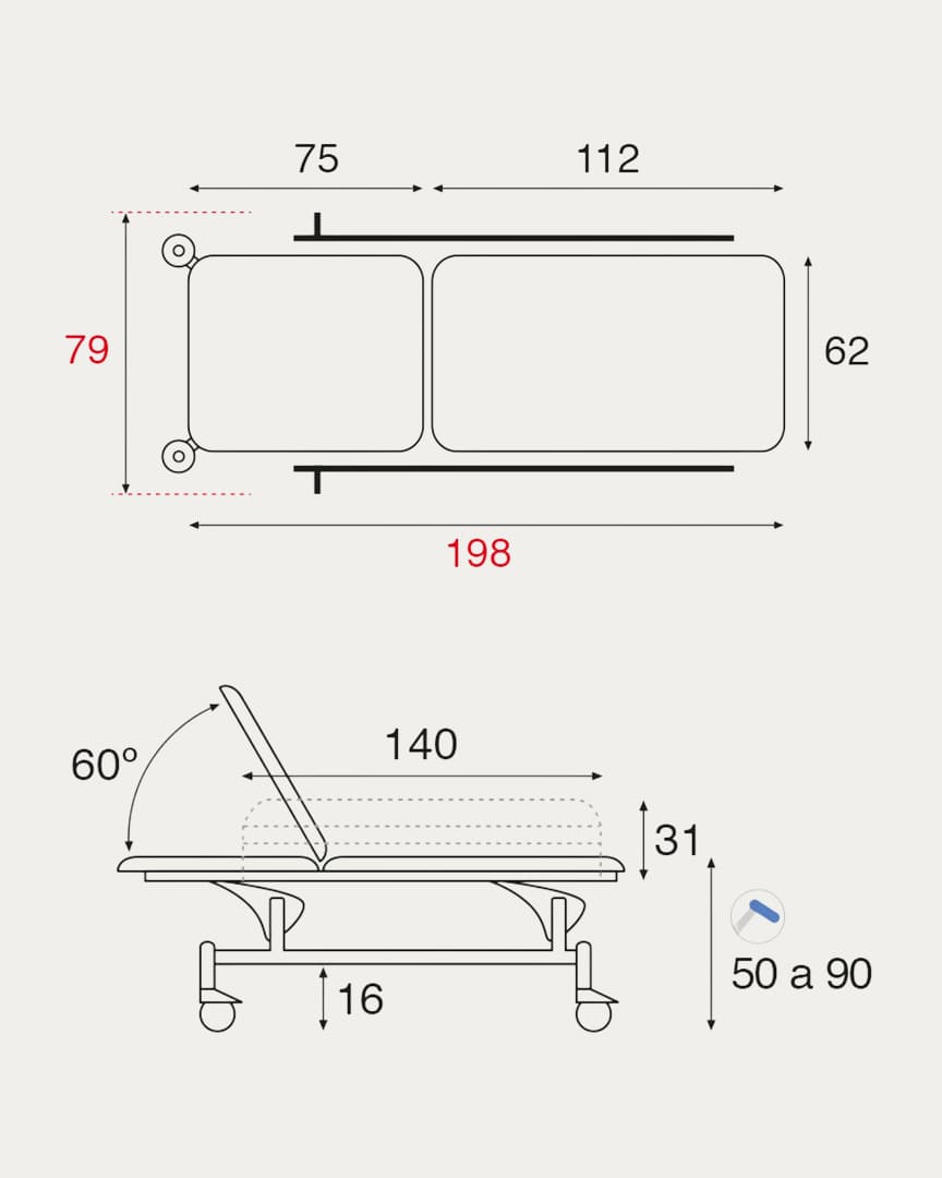 Camilla C3701 urgencias médica hidráulica Ecopostural