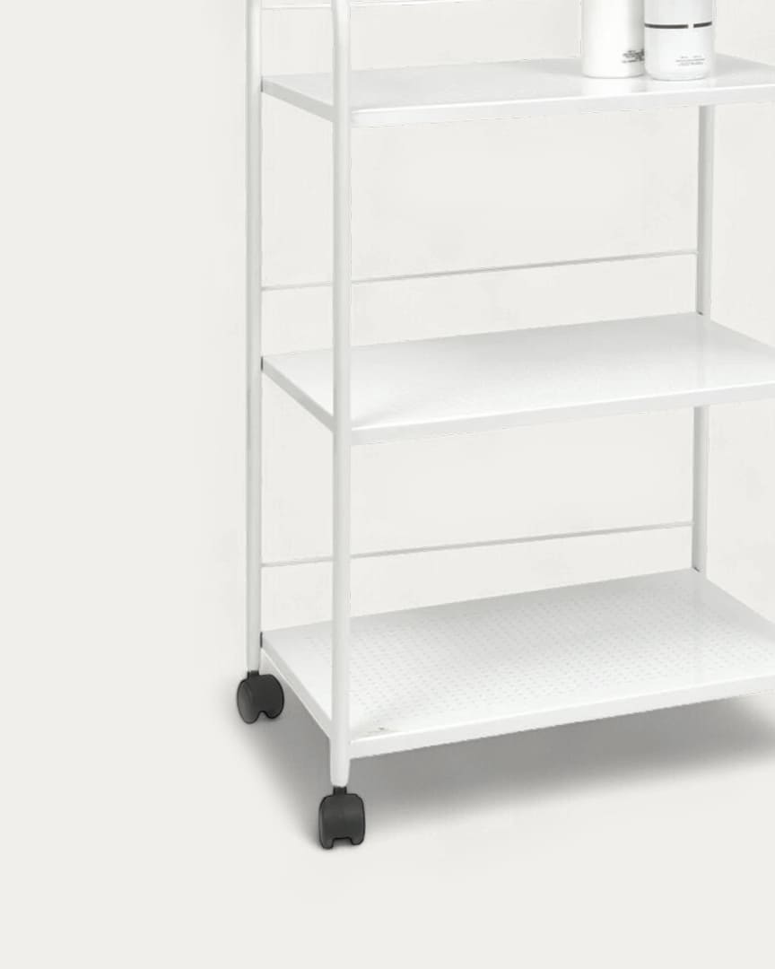 Mesa carrito tres alturas metálica blanca A4444