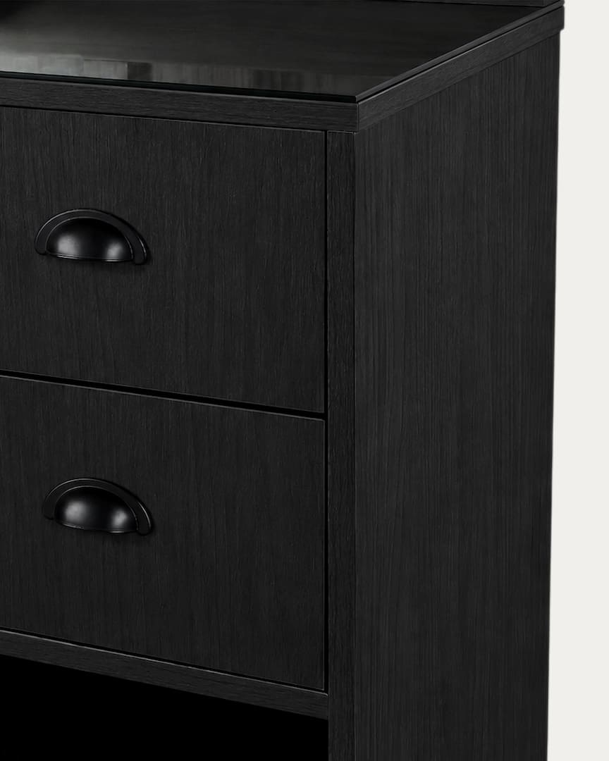 Tocador barbería negro madera OKE 98 de Mirplay cajones
